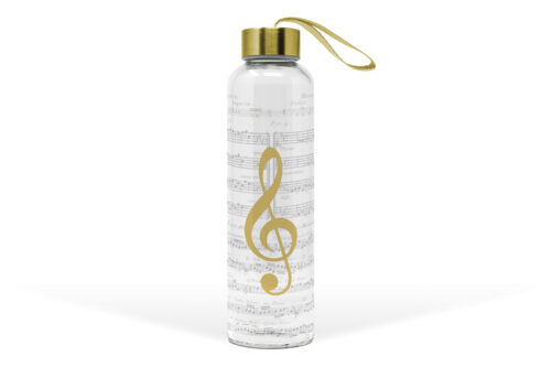 Klaasist veepudel kullaga "I love Music"