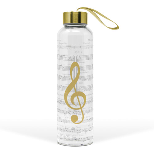 Klaasist veepudel kullaga "I love Music"